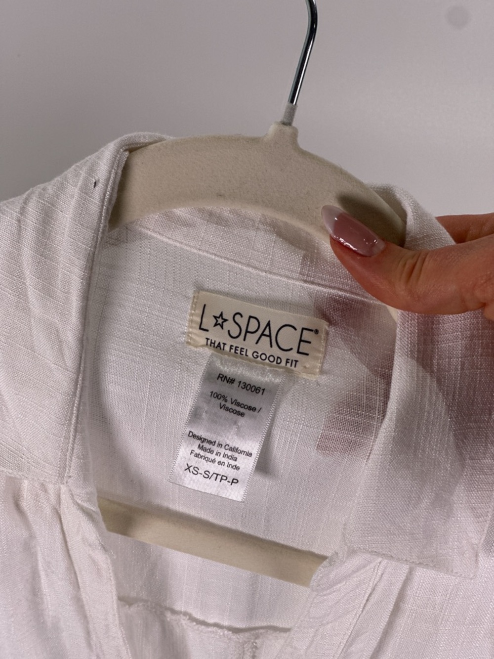 LSpace Barcelona White Viscose Button Down Tie Waist Shirt Dress Cover-Up XS/S - Picture 5 of 11